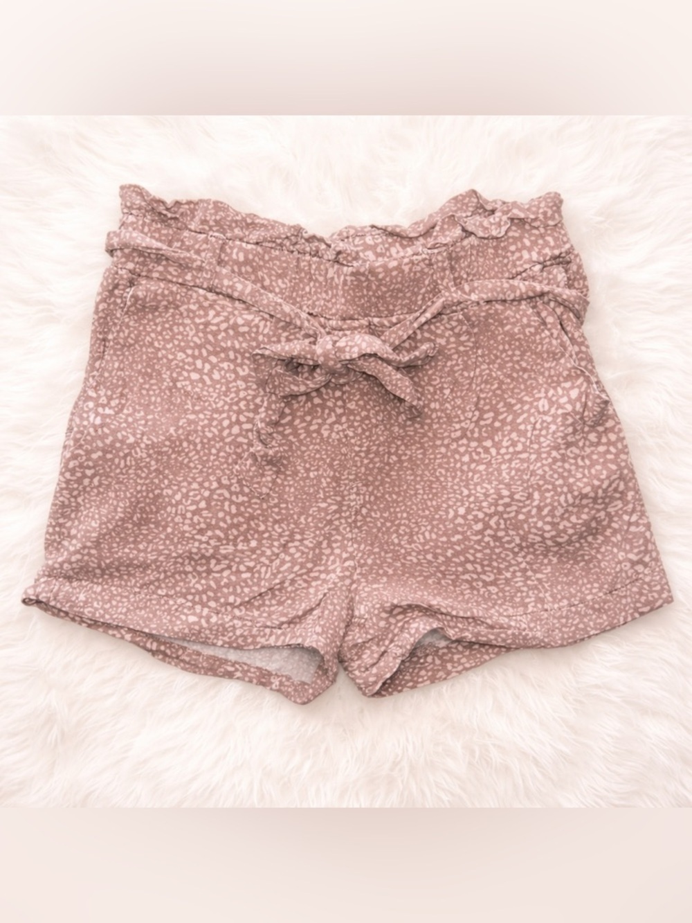 Thread + Supply Pink Leopard Print Paperbag Shorts XS Soft Girl Boho Lounge